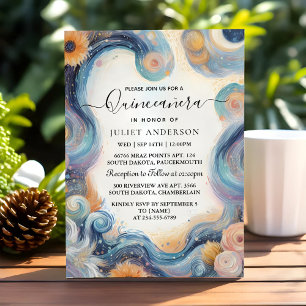 Invitation De Dark Fun Star Prom Starry Night Sky Quinceanera