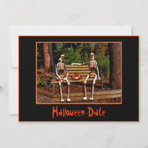 Invitation de date de squelettes de Halloween
