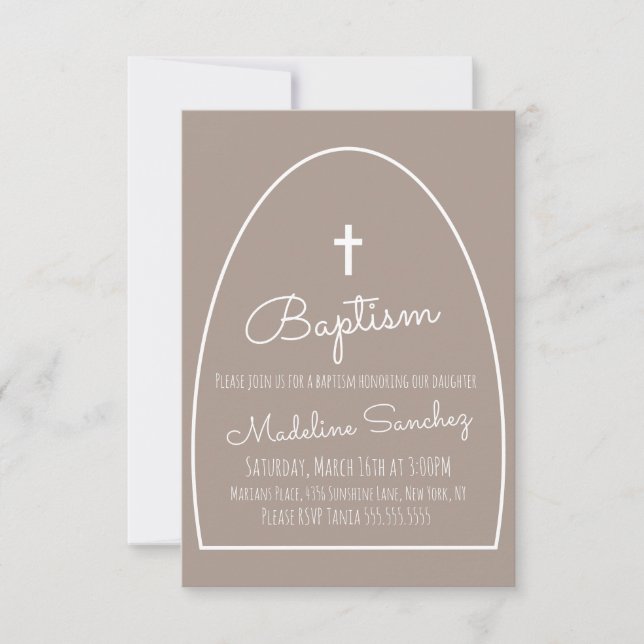 Invitation de dédicace de bébé à l'arche de baptêm (Devant)
