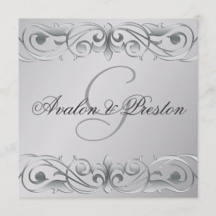 Invitation de défilement en métal argenté de la Gr