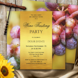 Invitation de dégustation de vin d'or artistique m