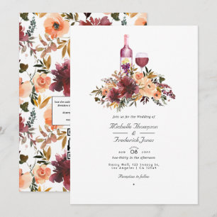 Invitation de dégustation de vin floral pêche Bord