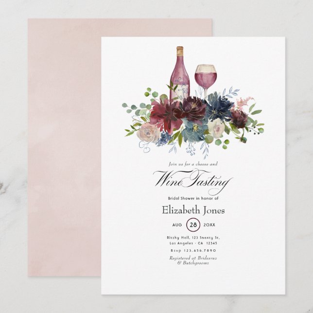 Invitation de dégustation de vin rouge de Bourgogn (Devant / Derrière)