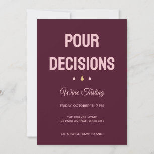 Invitation de dégustation de vin Tall Pour Decisio