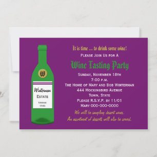 Invitation de dégustation de vin violet