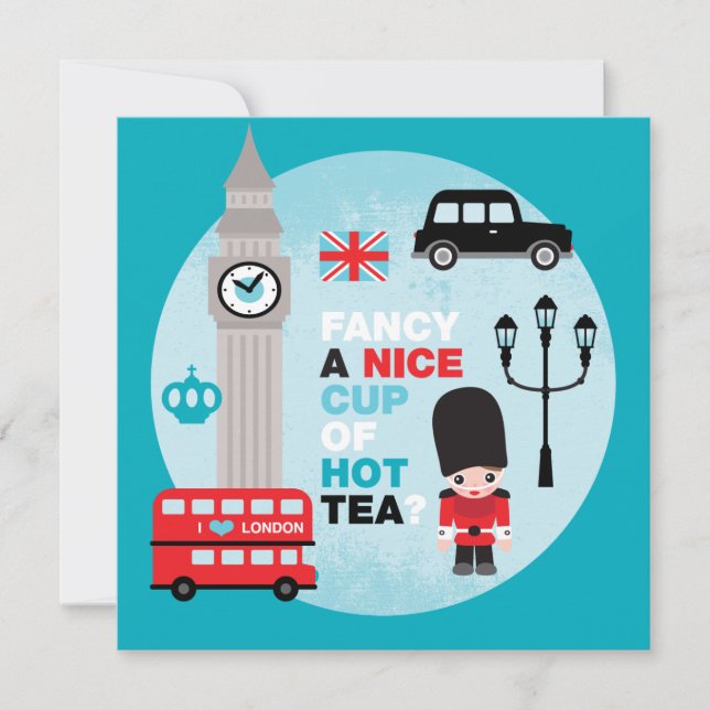 Invitation de déjeuner de goûter de Londres (Devant)