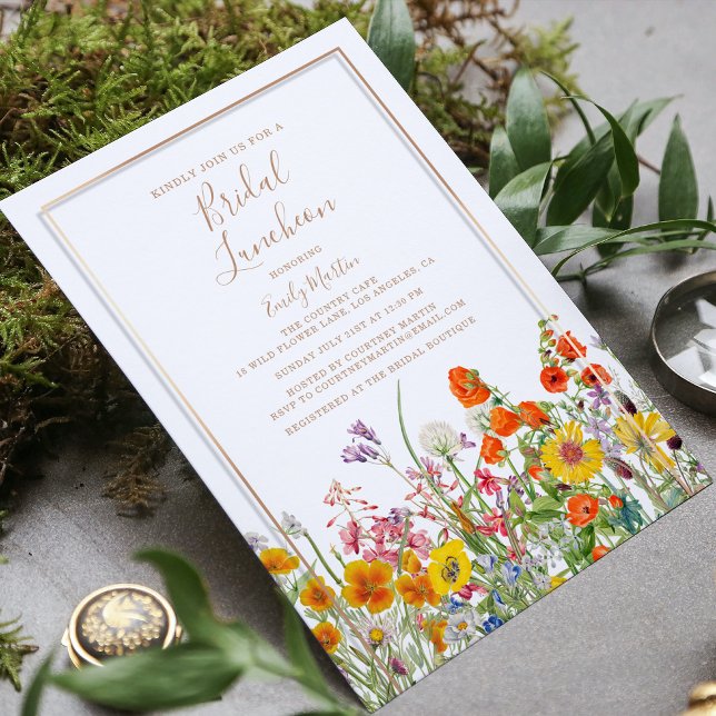 Invitation de déjeuner de mariage aux fleurs sauva (Créateur téléchargé)