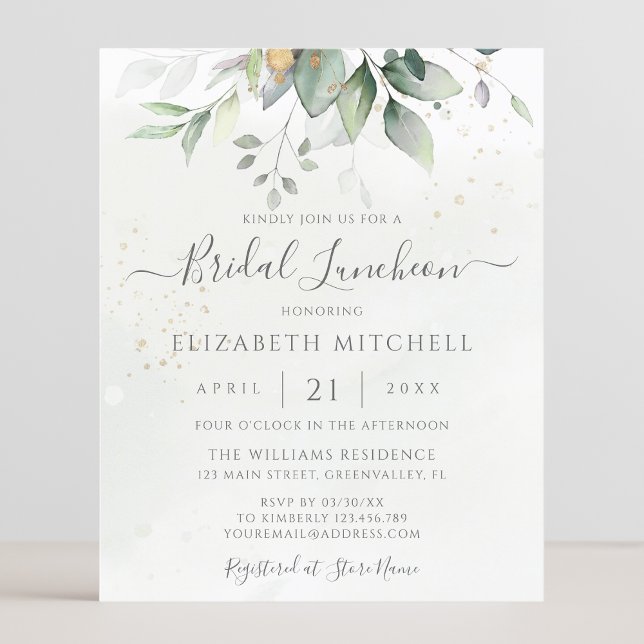 Invitation de déjeuner de mariage avec eucalyptus  (Créateur téléchargé)