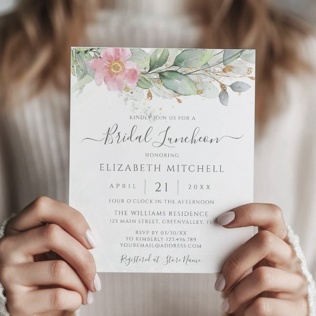 Invitation de déjeuner de mariage avec eucalyptus  (Créateur téléchargé)