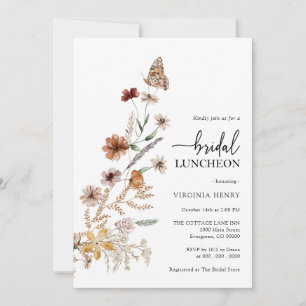 Invitation de déjeuner de mariage bohème blanc