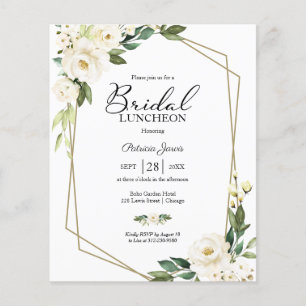 Invitation de déjeuner nuptiale à budget floral gé