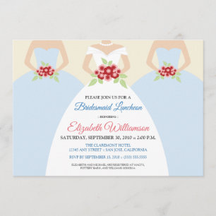 Invitation de déjeuner nuptiale (bleu)