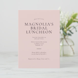 Invitation de déjeuner nuptiale minimaliste rose