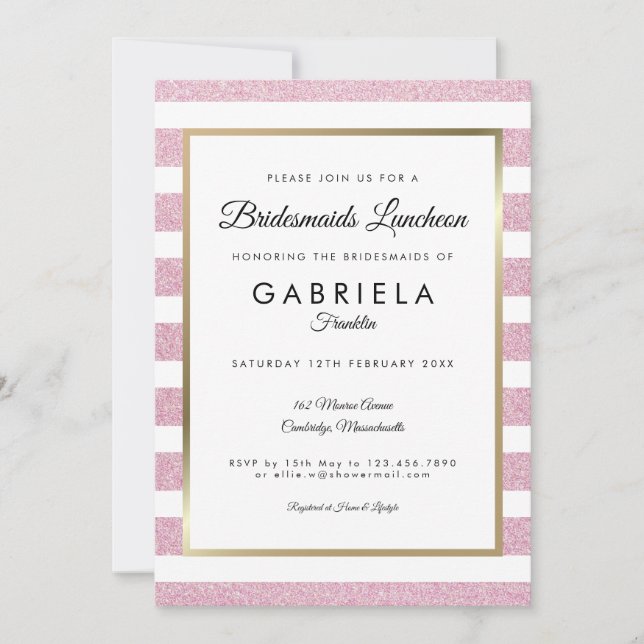 Invitation de déjeuner pour demoiselles d'honneur  (Devant)