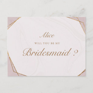 Invitation de demoiselle d'honneur en marbre géomé