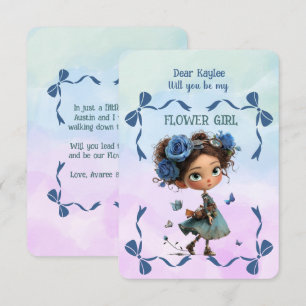 Invitation de Demoiselle d'Honneur Floral Aquarell