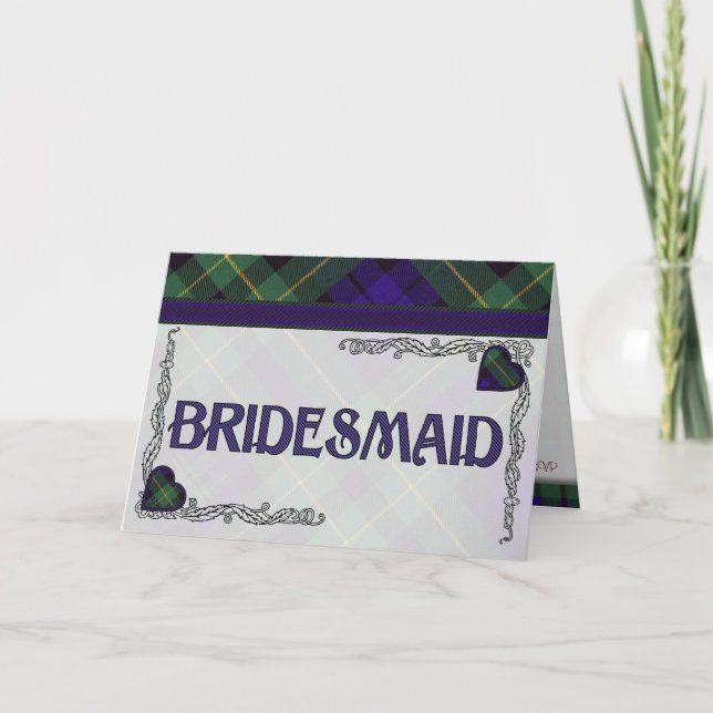 Invitation de demoiselle d'honneur - tartan (Devant)