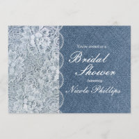 Invitation de Denim & Lace Rustic Fête des mariées