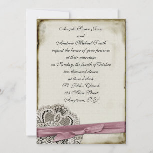 Invitation de dentelle Vintage Laura Pink
