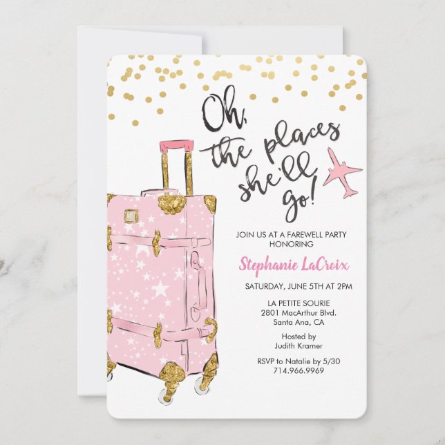 Invitation de départ de fête d'adieu sur le thème  (Devant)