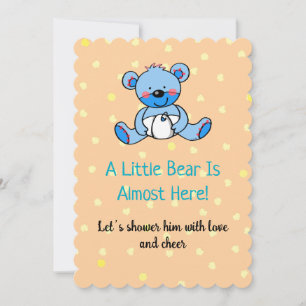 Invitation de design de Baby shower d'ours bleu do