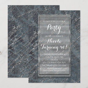 Invitation de designer en marbre moderne gris noir