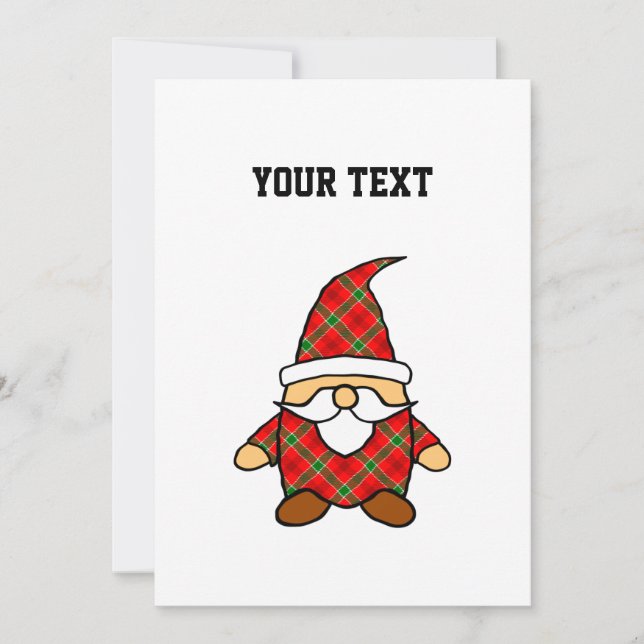 Invitation de dessin de gnome de carton mignon (Devant)