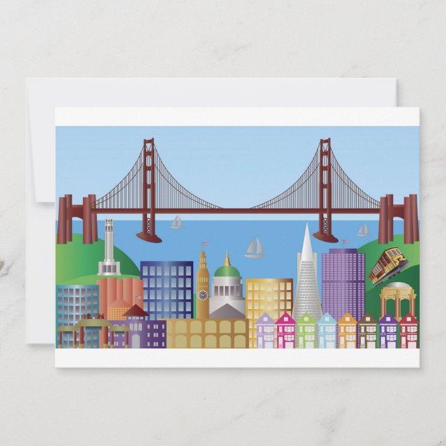 Invitation de dessin de la ville de San Francisco (Devant)