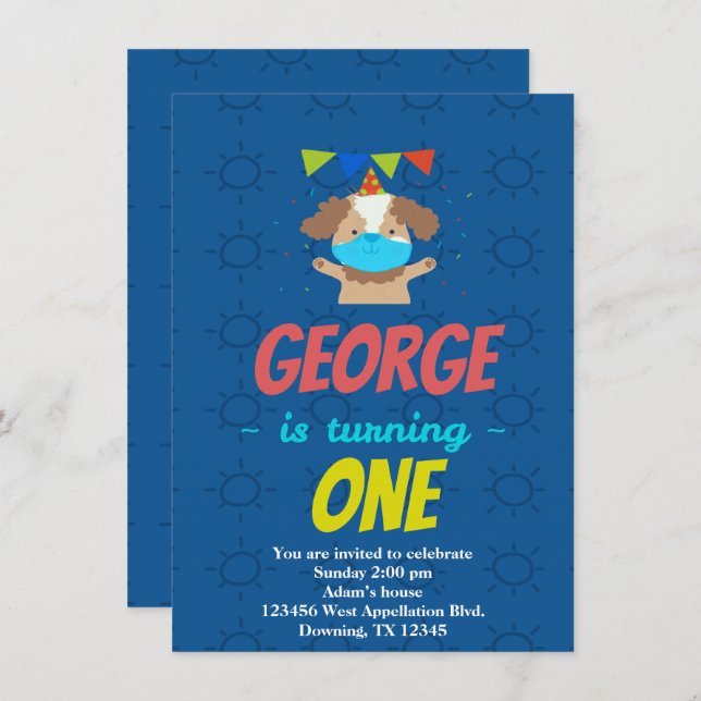 Invitation de dessin sur mesure pour chien chien c (Devant / Derrière)