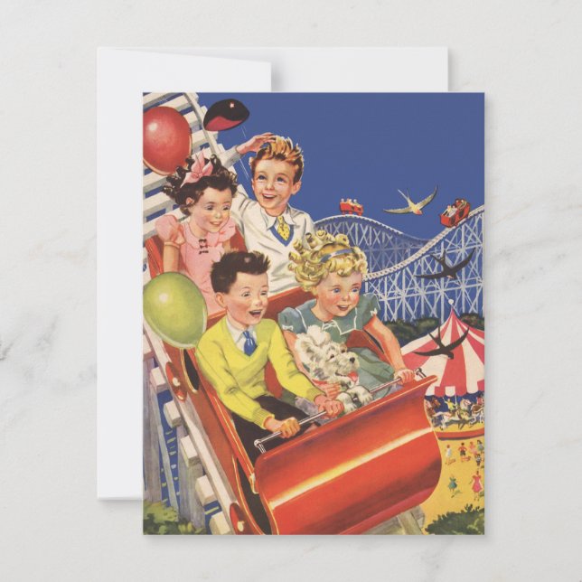 Invitation de Dessous de verre vintage pour enfant (Devant)