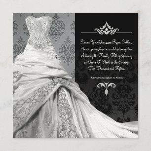 Invitation de destination de cravate noire