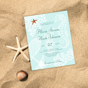 Invitation de destination de plage de mariage écon