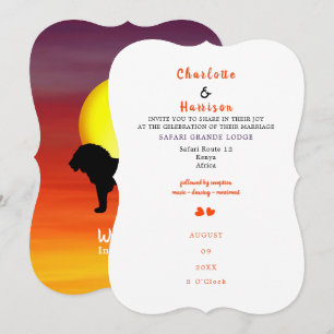 Invitation de destination Mariage Safari Afrique