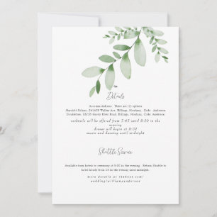 Invitation de détail de mariage à l'aquarelle avec
