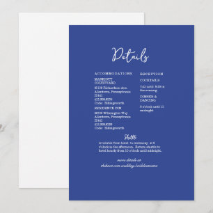 Invitation de détails du Mariage bleu