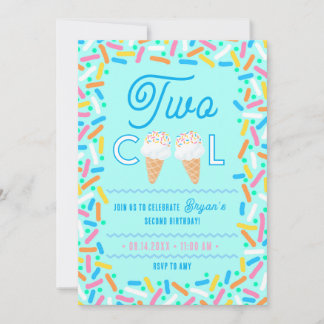 Invitation de deuxième anniversaire Two Cool glace