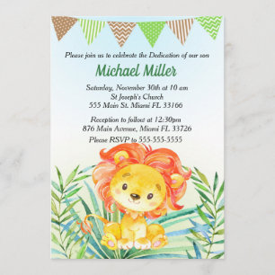 Invitation de dévouement de bébé d'aquarelle de