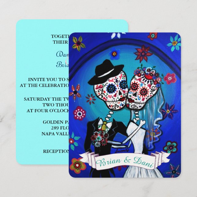 Invitation de Dia de Los Muertos (Devant / Derrière)