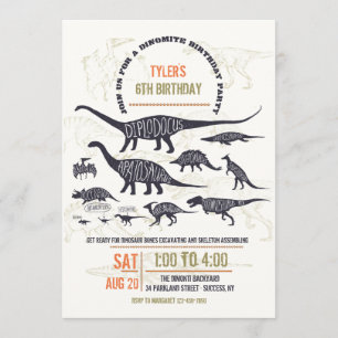 Invitation de diagramme de dinosaures