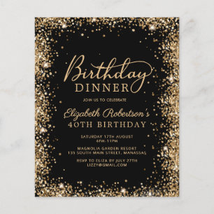 Invitation de dîner d'anniversaire 40 ans Budget B