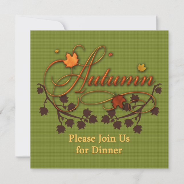 Invitation de dîner d'automne ou de thanksgiving (Devant)