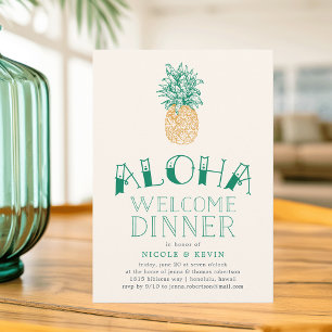 Invitation de dîner de bienvenue Aloha Ananas Vint