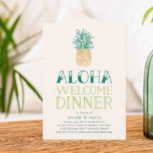 Invitation de dîner de bienvenue Aloha Ananas Vint