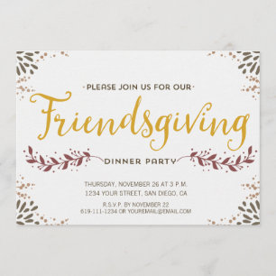 Invitation de dîner de Friendsgiving