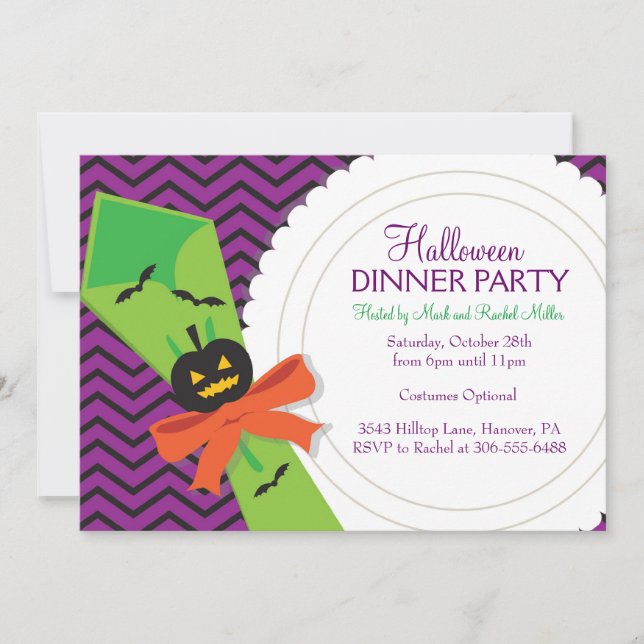 Invitation de dîner de Halloween (Devant)