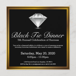 Invitation de dîner de jubilé de diamant de