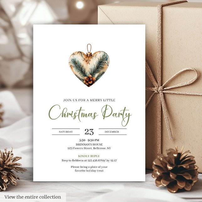 Invitation de dîner de Noël botanique terreuse Boh (Cozy Boho Earthy Botanical Christmas Dinner Invitation)