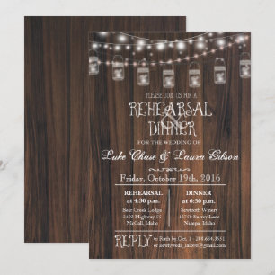 Invitation de dîner de répétition avec lumières de