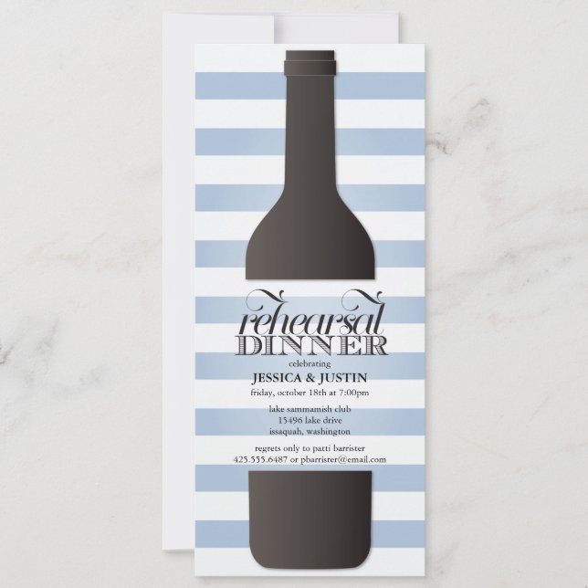 Invitation de dîner de répétition de bouteille de (Devant)