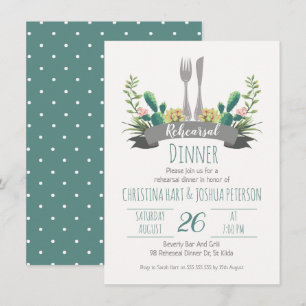 Invitation de dîner de répétition de couverts de